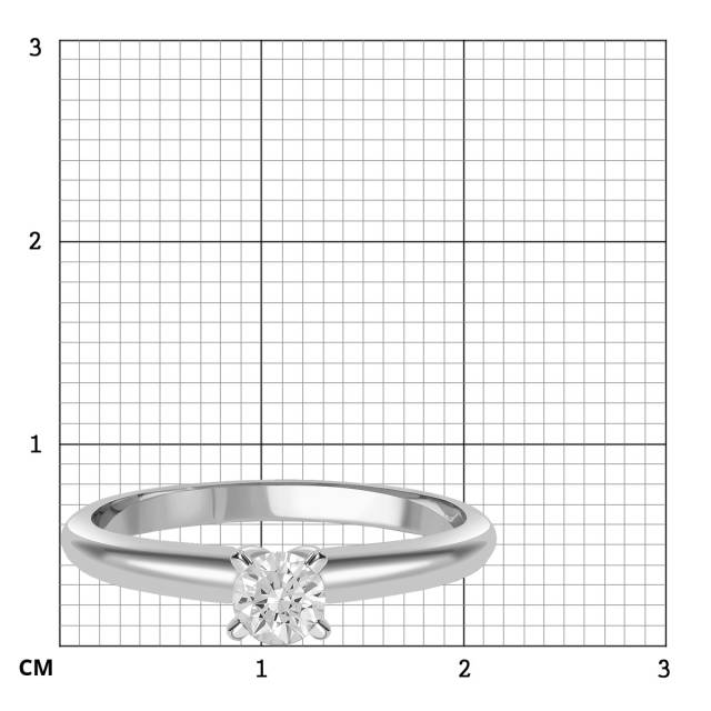 Помолвочное кольцо из белого золота с бриллиантом (038016)