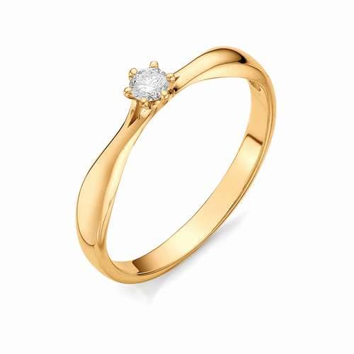 Помолвочное кольцо из жёлтого золота с бриллиантом (033243)