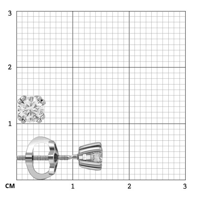 Серьги пусеты из платины с бриллиантами (045672)