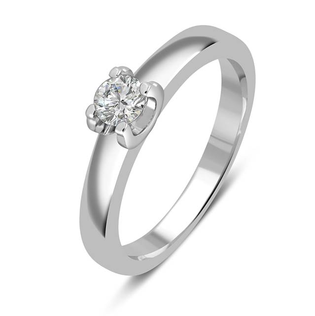 Помолвочное кольцо из белого золота с бриллиантом (052413)