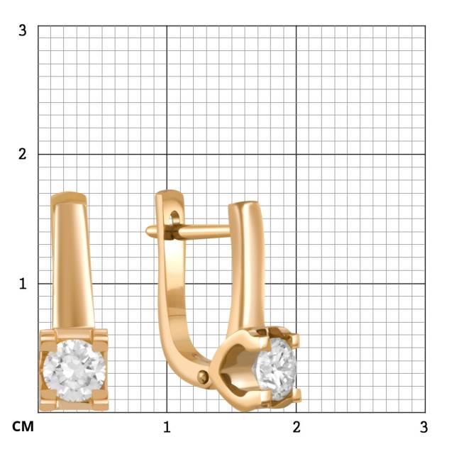 Серьги из красного золота с бриллиантами (054434)