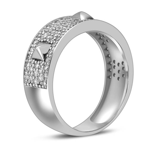 Кольцо из белого золота с бриллиантами (009470)