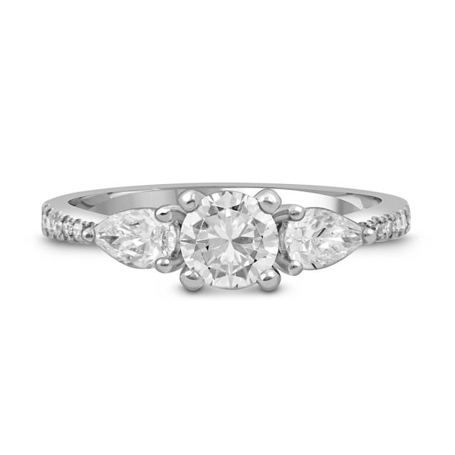 Помолвочное кольцо из белого золота с бриллиантами (048906)