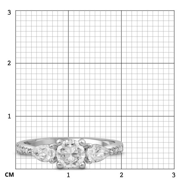 Помолвочное кольцо из белого золота с бриллиантами (048906)