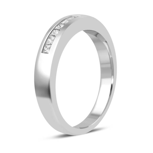 Обручальное кольцо из белого золота с бриллиантами (001351)