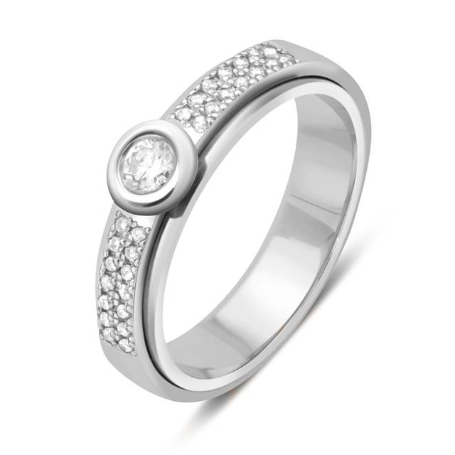 Кольцо из белого золота с бриллиантами (025721)