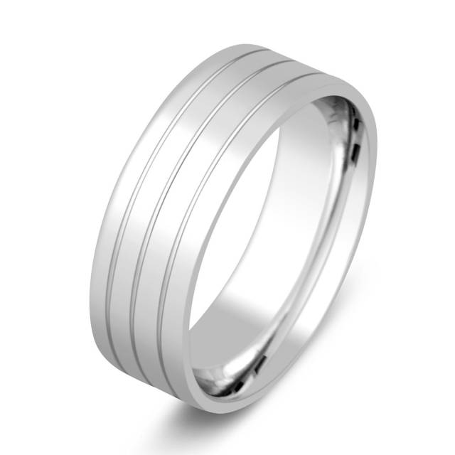 Обручальное кольцо из белого золота (014822)