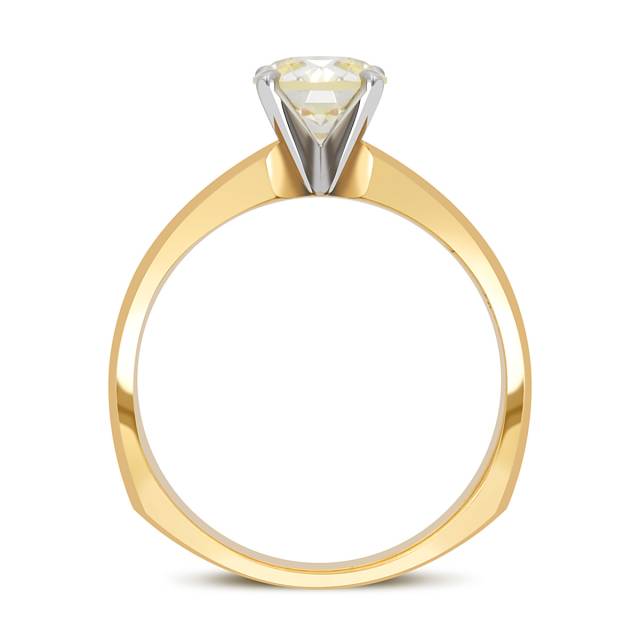 Помолвочное кольцо из комбинированного золота с бриллиантом (043189)
