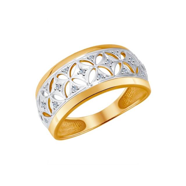 Кольцо из комбинированного золота с бриллиантами (025047)