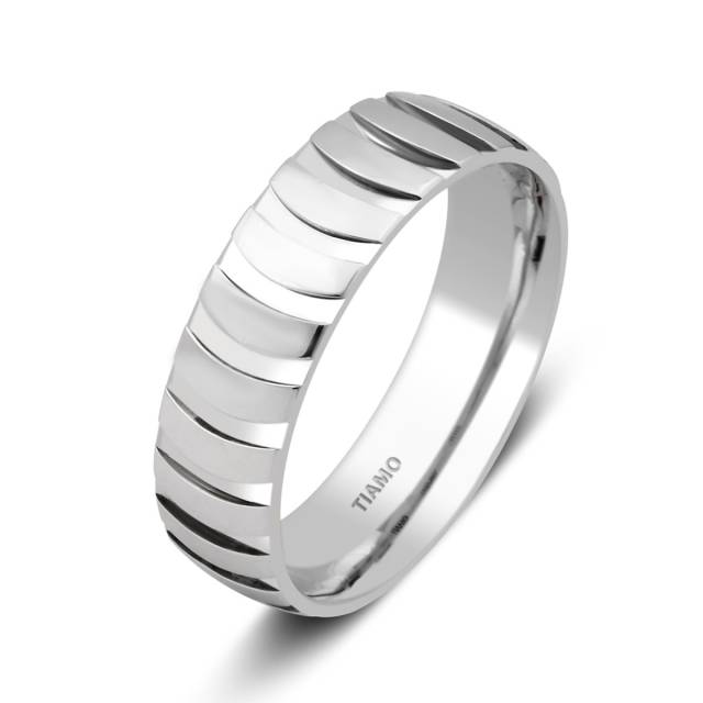 Обручальное кольцо из белого золота TIAMO (048985)
