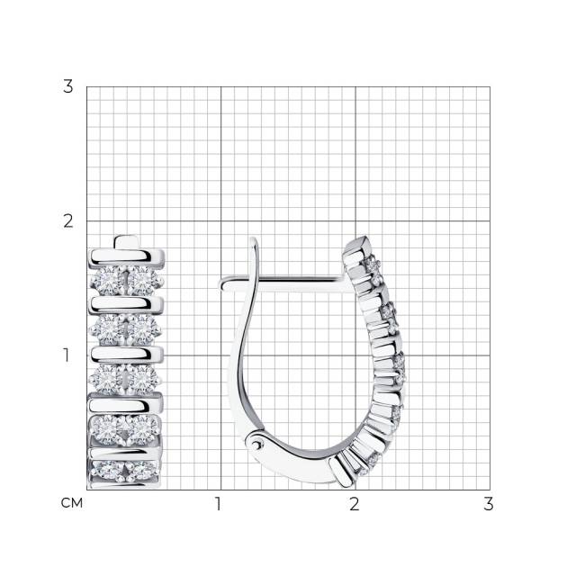 Серьги из белого золота с бриллиантами (052798)