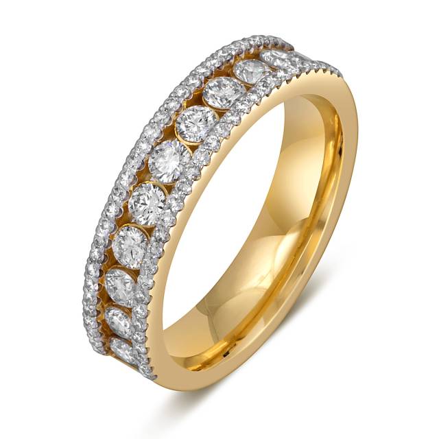 Кольцо из жёлтого золота с бриллиантами (052943)