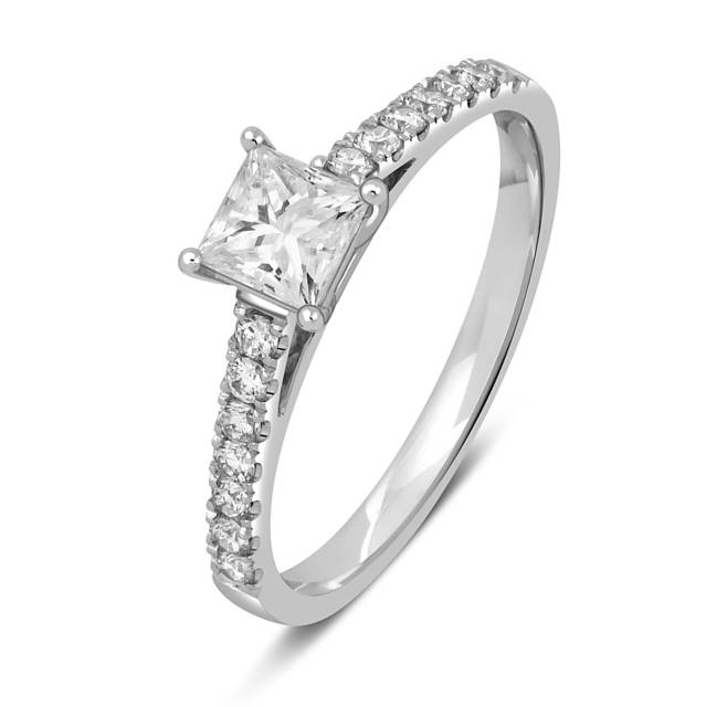 Помолвочное кольцо из белого золота с бриллиантами (049536)