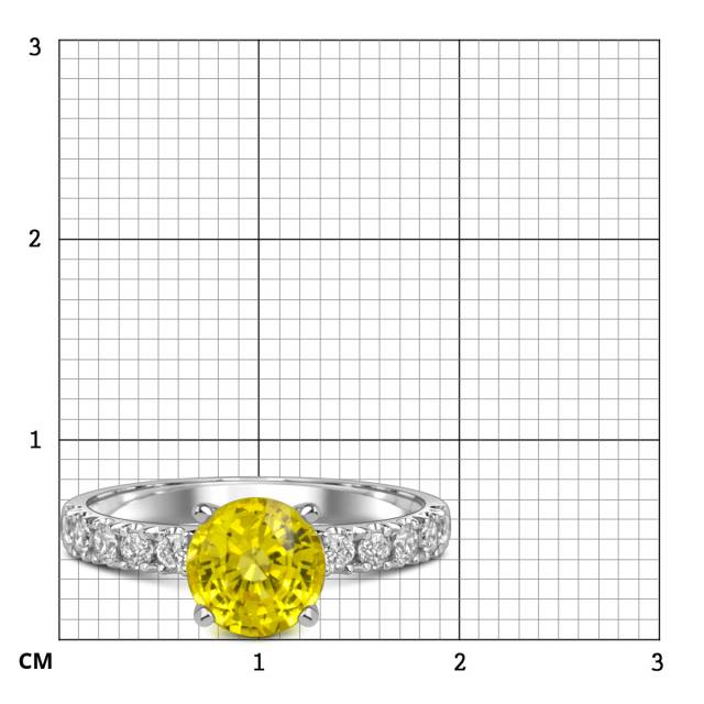 Помолвочное кольцо из белого золота с жёлтым сапфиром и бриллиантами (061114)