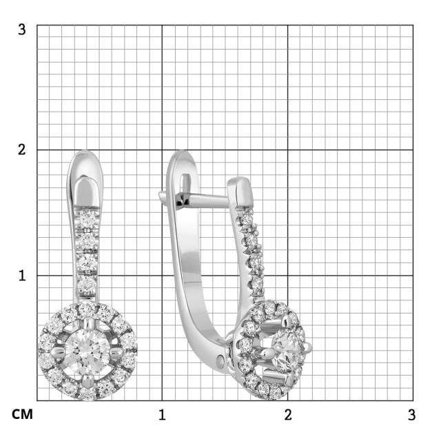 Серьги из белого золота с бриллиантами (042666)