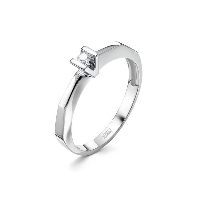 Помолвочное кольцо из белого золота с бриллиантом (043039)