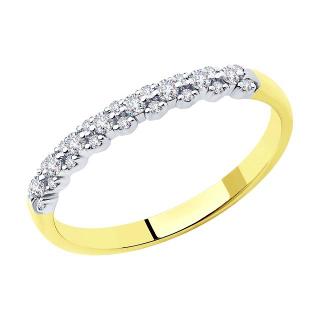 Кольцо из жёлтого золота с бриллиантами (046266)