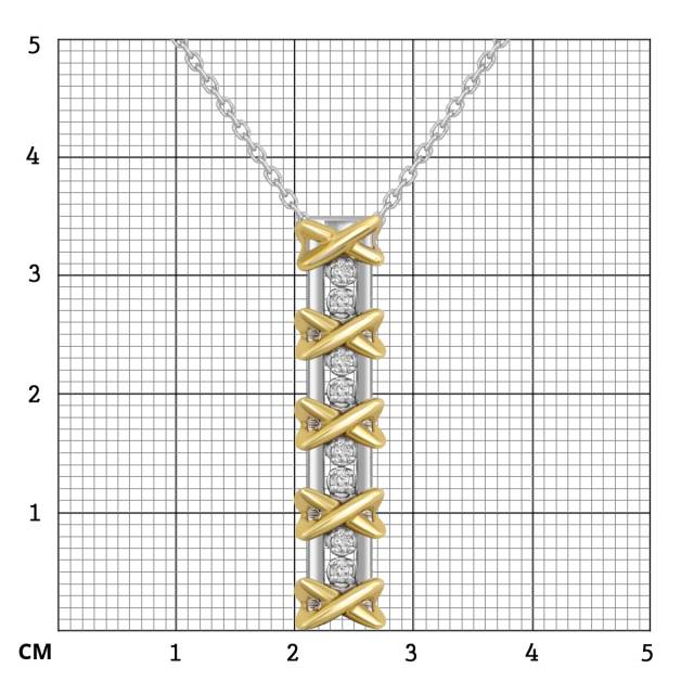 Колье из комбинированного золота с бриллиантами (053815)