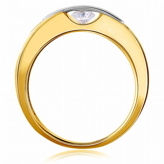 Помолвочное кольцо из жёлтого золота "Танцующий бриллиант" (047776)