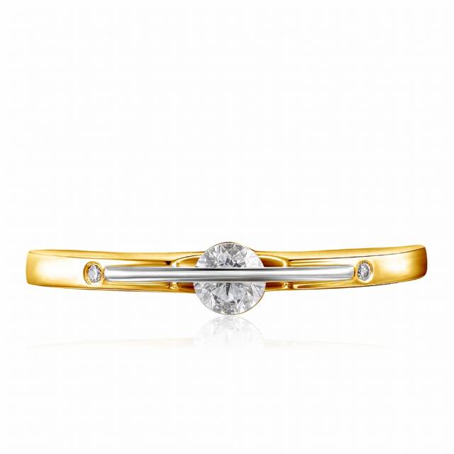 Помолвочное кольцо из жёлтого золота "Танцующий бриллиант" (047776)