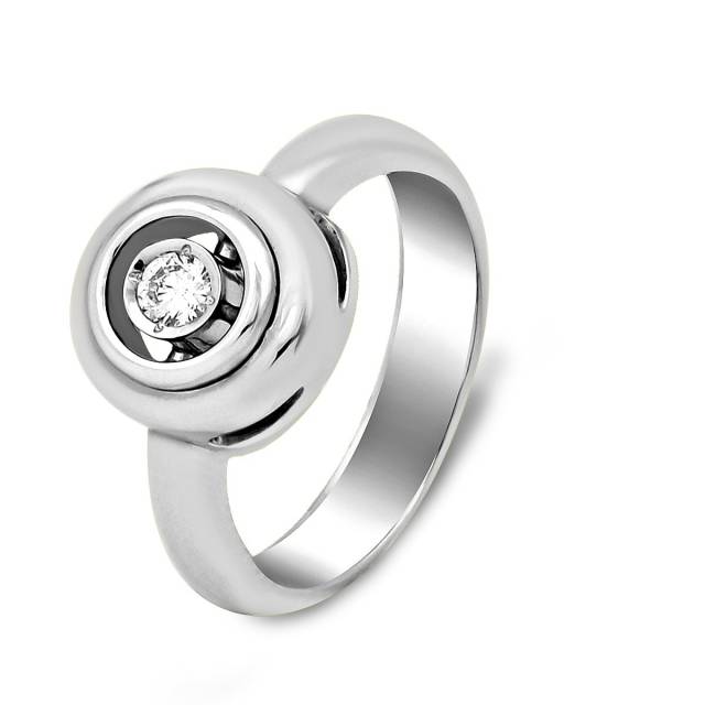 Кольцо из белого золота с бриллиантами (025752)