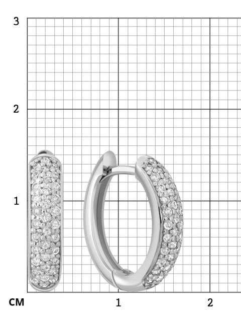 Серьги конго из белого золота с бриллиантами (042583)