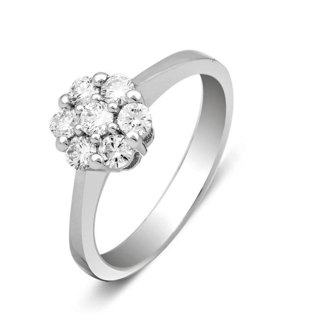 Кольцо из белого золота с бриллиантами (025221)