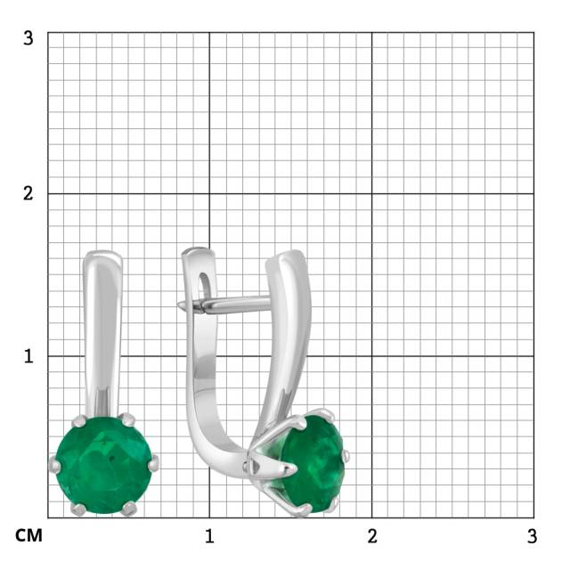 Серьги из белого золота с изумрудами (046723)