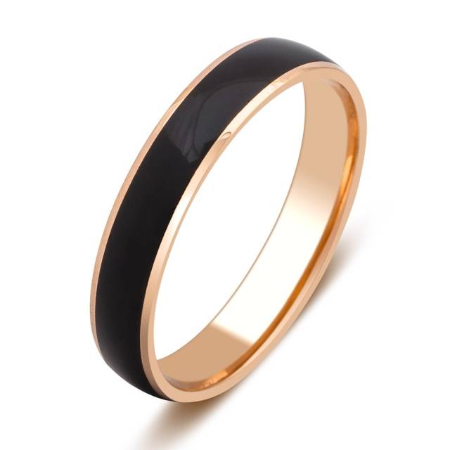 Обручальное кольцо из красного золота и керамики (026015)