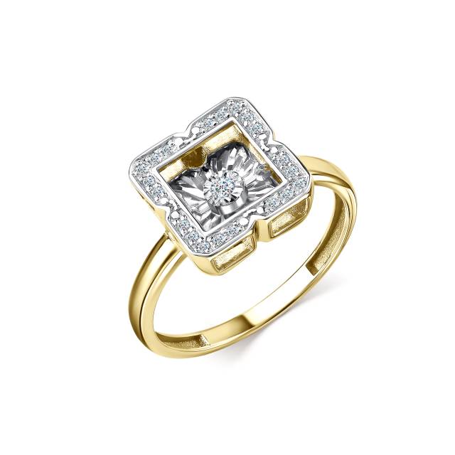 Кольцо из жёлтого золота с бриллиантами (055847)
