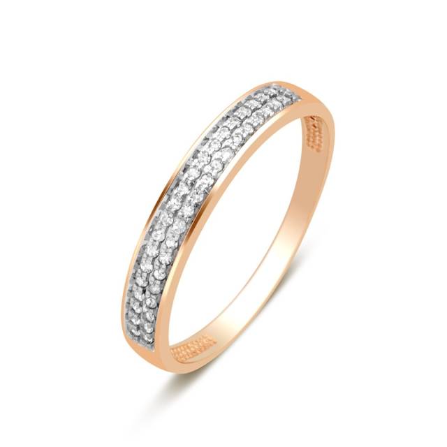 Обручальное кольцо из красного золота с бриллиантами (024006)