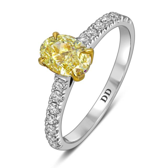 Помолвочное кольцо из белого золота с бриллиантами (062633)