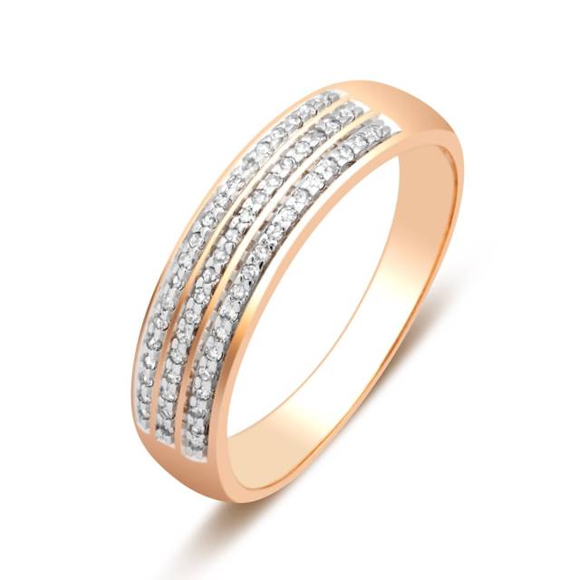 Обручальное кольцо из красного золота с бриллиантами (024040)
