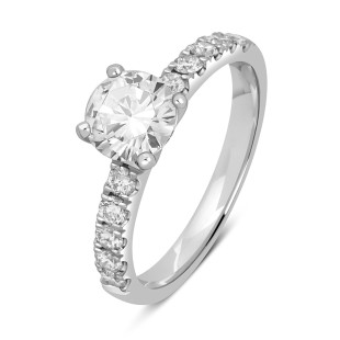 Помолвочное  кольцо из белого золота с бриллиантами (049445)