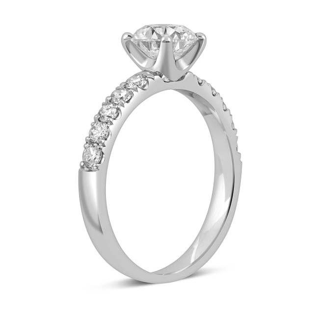 Помолвочное  кольцо из белого золота с бриллиантами (049445)