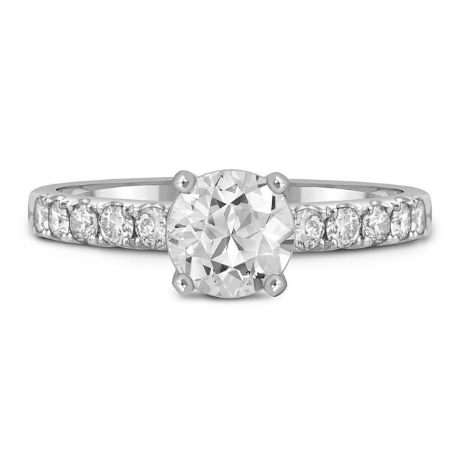 Помолвочное кольцо из белого золота с бриллиантами (049445)