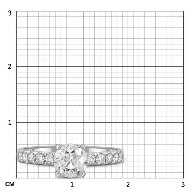 Помолвочное кольцо из белого золота с бриллиантами (049445)
