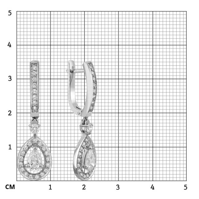 Серьги из белого золота с бриллиантами (035558)