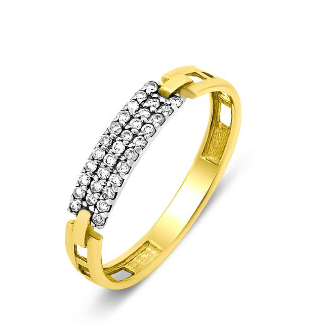 Кольцо из жёлтого золота с бриллиантами (027156)
