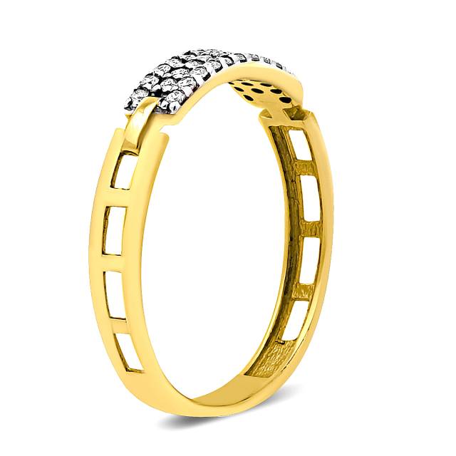 Кольцо из жёлтого золота с бриллиантами (027156)