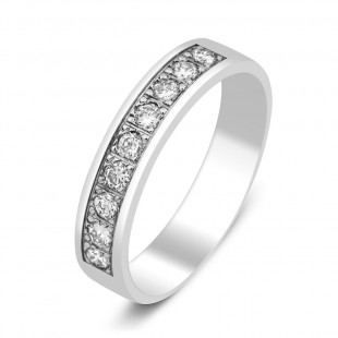 Обручальное кольцо из платины с бриллиантами (042541)