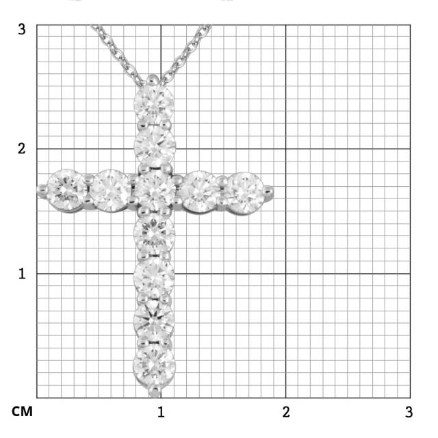 Колье крест из платины с бриллиантами (055056)
