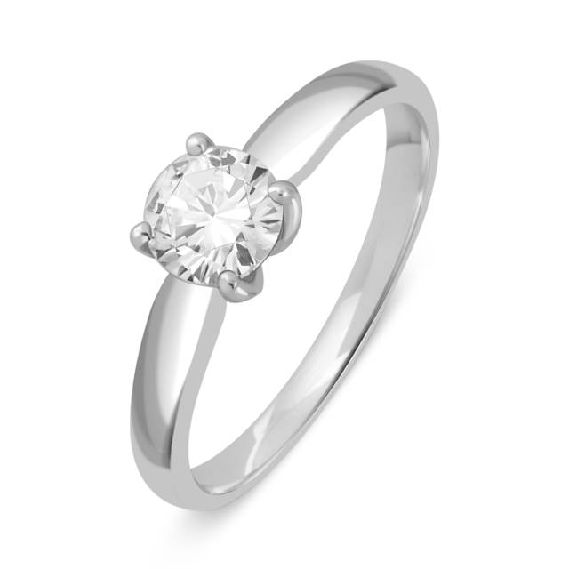 Помолвочное  кольцо из белого золота с бриллиантом (044467)