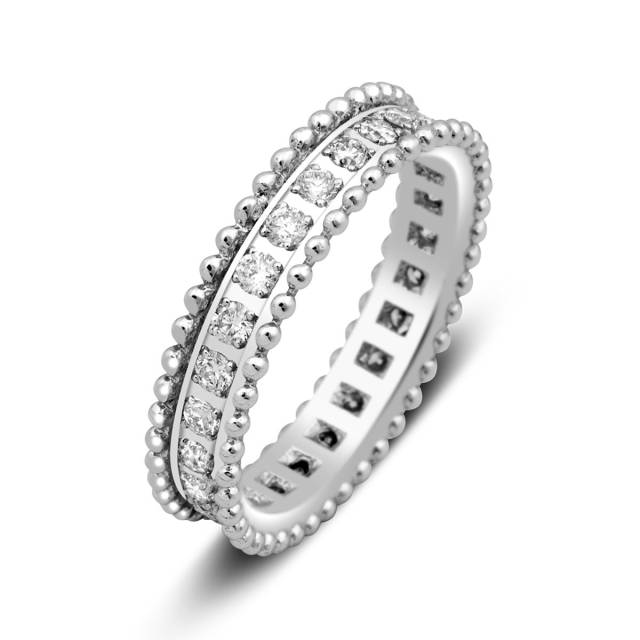 Обручальное кольцо из белого золота с бриллиантами Leo Totti (023791)