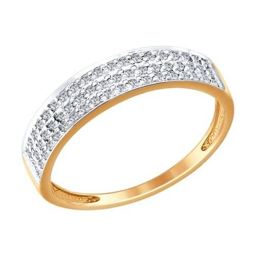 Кольцо из комбинированного золота с бриллиантами (029551)