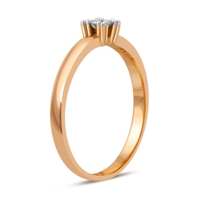 Помолвочное кольцо из красного золота с бриллиантом (038978)