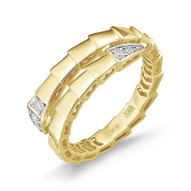 Кольцо из жёлтого золота с бриллиантами (061328)