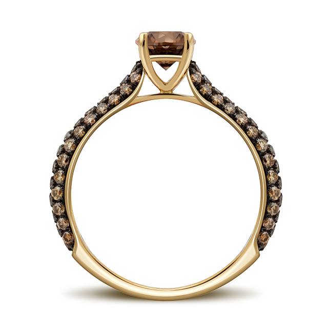 Помолвочное кольцо из жёлтого золота с бриллиантами Fancy brown (049312)
