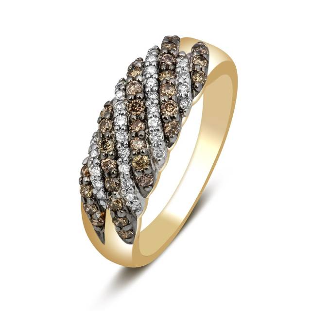 Кольцо из комбинированного золота с бриллиантами (012860)