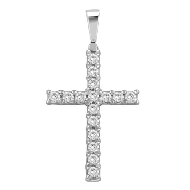 Кулон крест из платины с бриллиантами (038936)